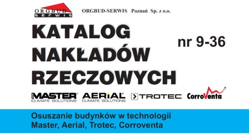 KNR 9-36 Osuszanie budynków w technologii Master, Aerial, Trotec, Corroventa