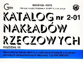 KNR 2-01 W R. 8. - roboty ziemne w wykopach z obudową  Typ OW WRONKI
