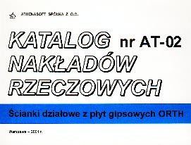 KNR AT-02 - ścianki działowe z płyt ORTH