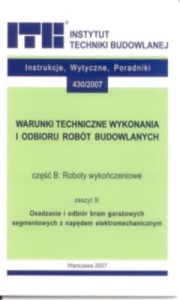 WTWiORB - cz.B: Roboty wykończeniowe, 9 - Osadzanie i odbiór bram garażowych segmentowych z napędem elektromechanicznym